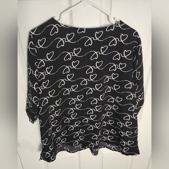 Apt 9 Womens Short Sleeve Heart Button Down Blouse 1X - Picture 2 of 9